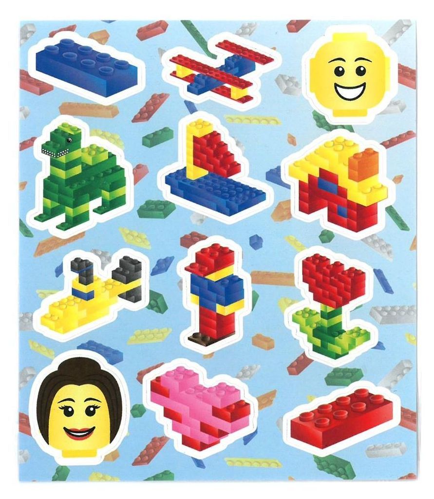 12 Bunte Bausteine Sticker Produktbild 