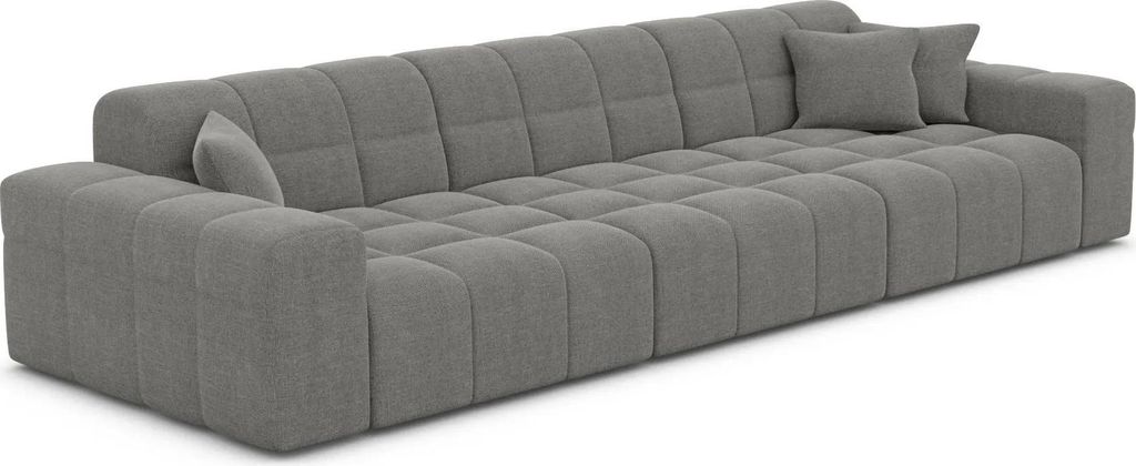 Strukturstoff 4-Sitzer Couch Nivara Grau