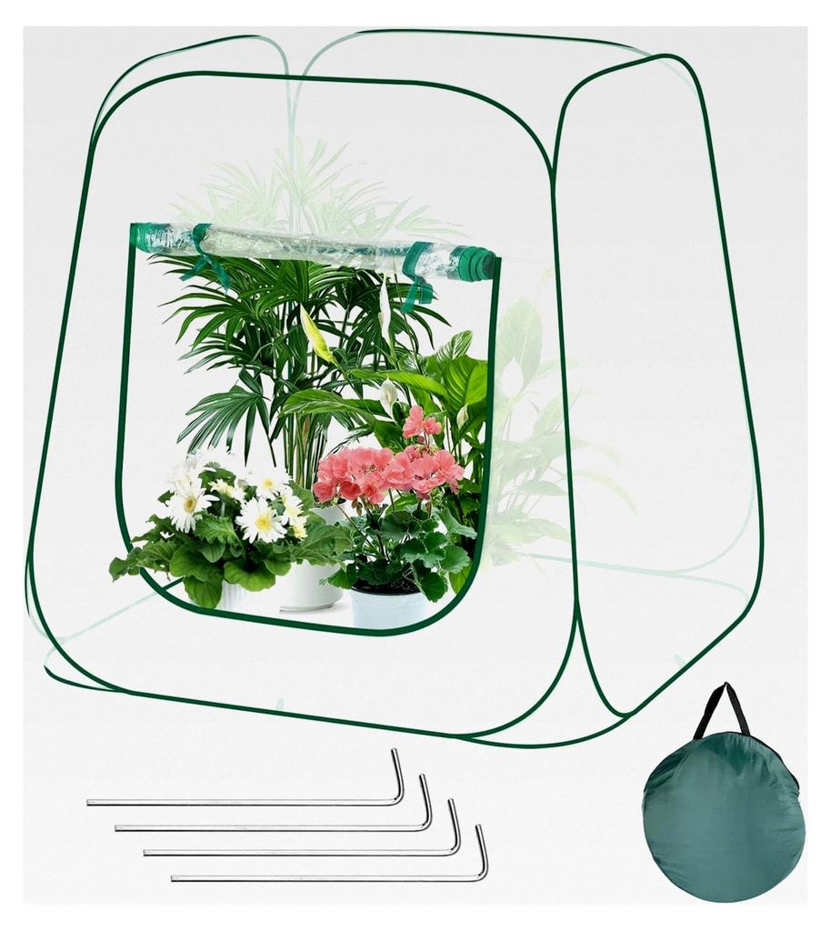 Pop-up Mini-Gewächshaus, kleines Gewächshaus aus PVC, Überwinterungszelt für Pflanzen, Pflanzenschutz Winterzelt, Mini-Gewächshaus mit aufroll...