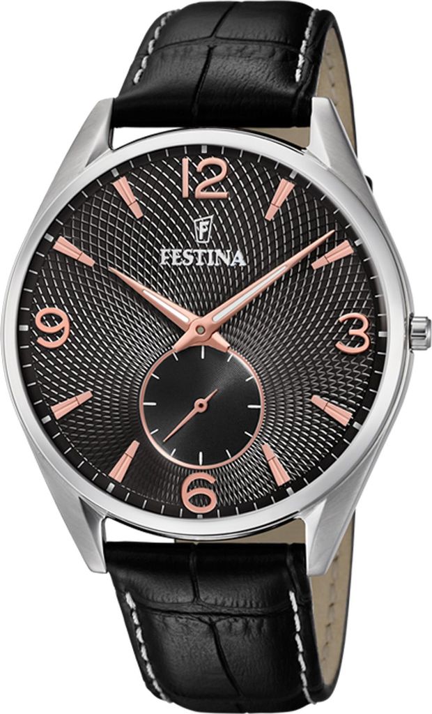Festina F6870/3 Uhr Herrenuhr Lederarmband schwarz