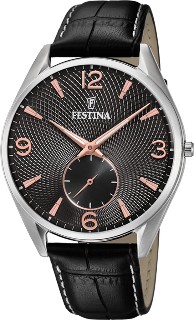 Montre homme Festina F6870/3 fiable et lisible avec bracelet cuir noir