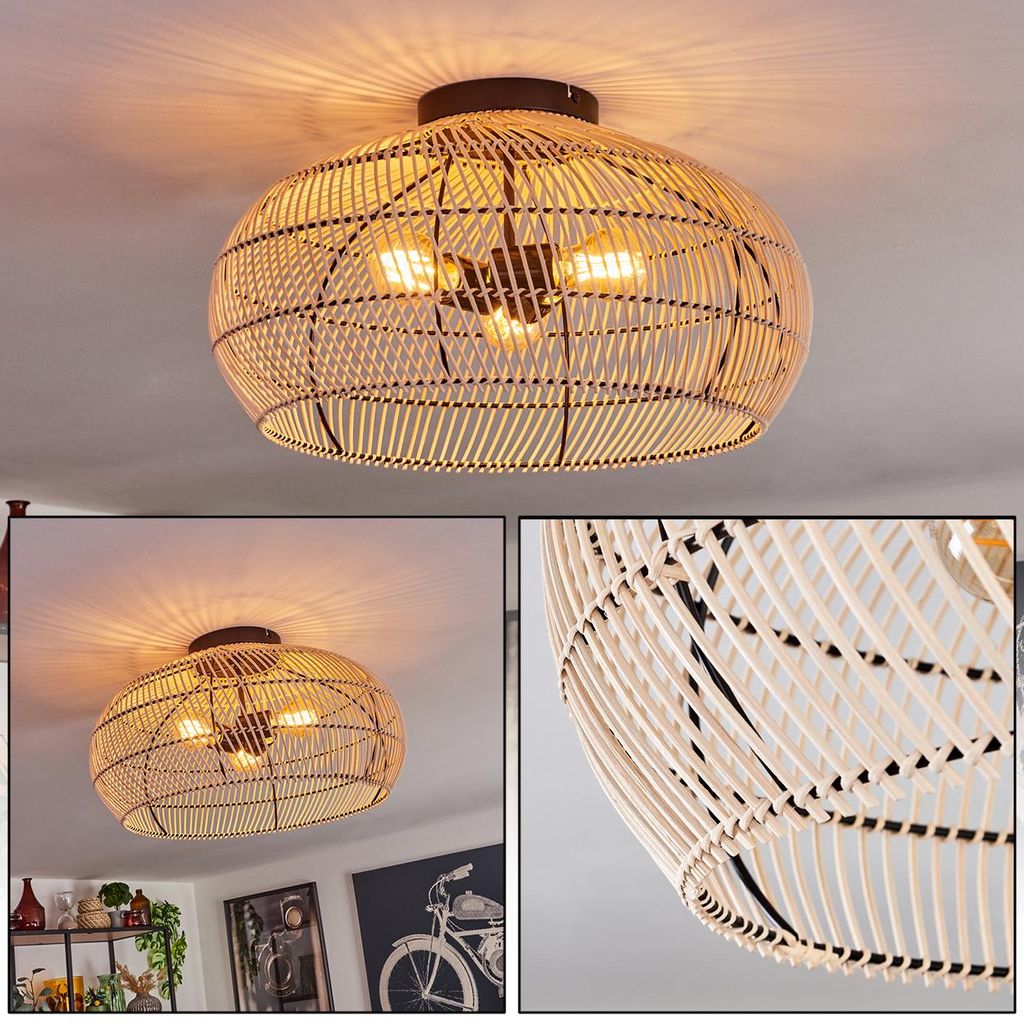 Chadid moderne Deckenlampe aus Metall/Bambus in Produktbild 