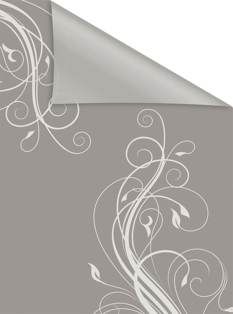 Lichtblick Fensterfolie selbstklebend, Sichtschutz, Floral - Grau Weiß 50 cm, 50 x 50 cm (B x L)