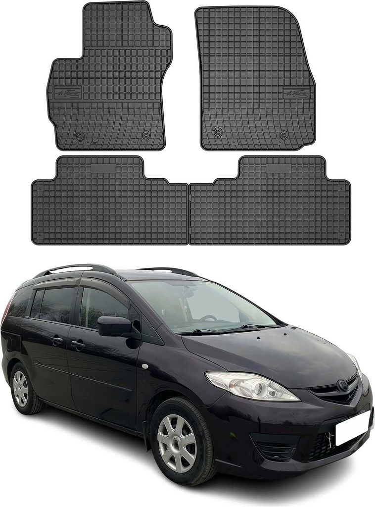 2005-2010 Mazda 5 Fußmatten Gummi Schwarz 4 tlg Produktbild 