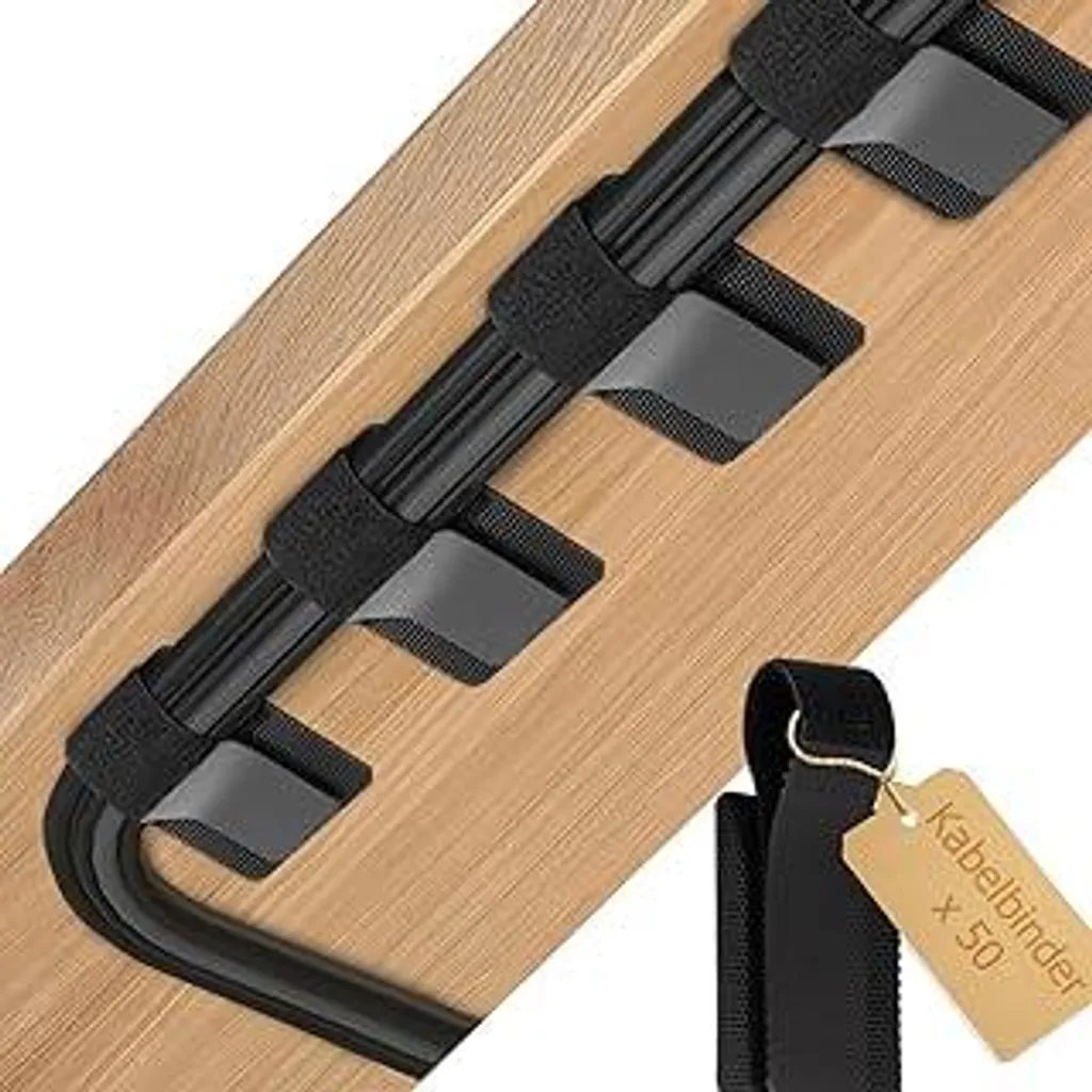 Set 50 Pezzi Gestione Cavi Scrivania: Clip Autoadesive e Velcro Riutilizzabile