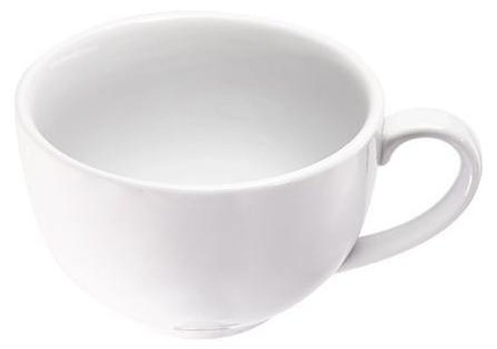 6x Cappuccino-Obertasse, reinweißes Hotelporzellan, Serie Isabell, 260 ml