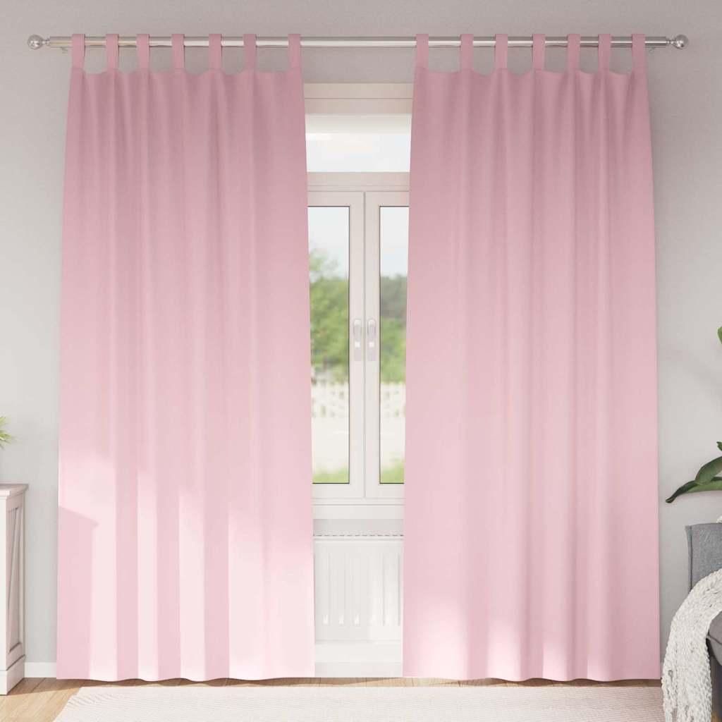 Möbel Vorhänge mit Vorhängen 2 pcs Baby Pink Polyester - Gardinen & Vorhänge 4107630