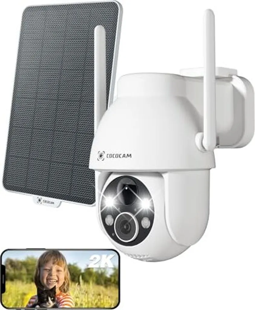 Telecamera Sorveglianza Batteria Cococam 2K - Allarme AI e Solare