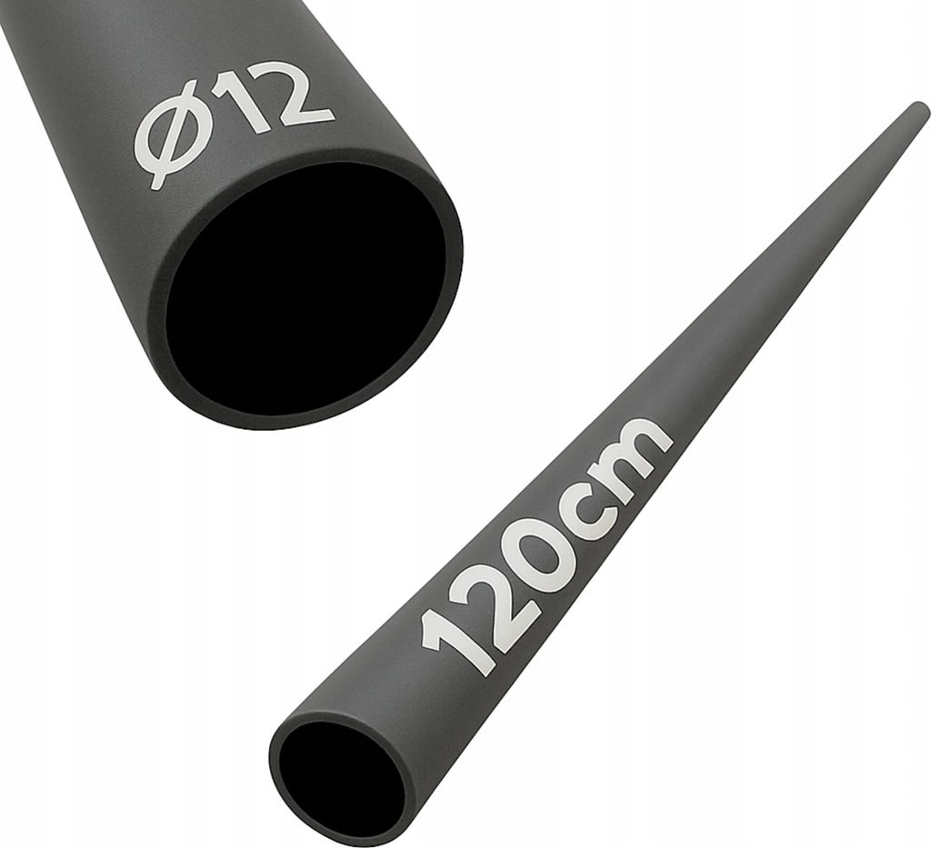 Rohr - Stahlrohr - 120 cm - 12 mm - Schwarz - Pulverbeschichtet - Treppengeländer - Füllung der Balustrade