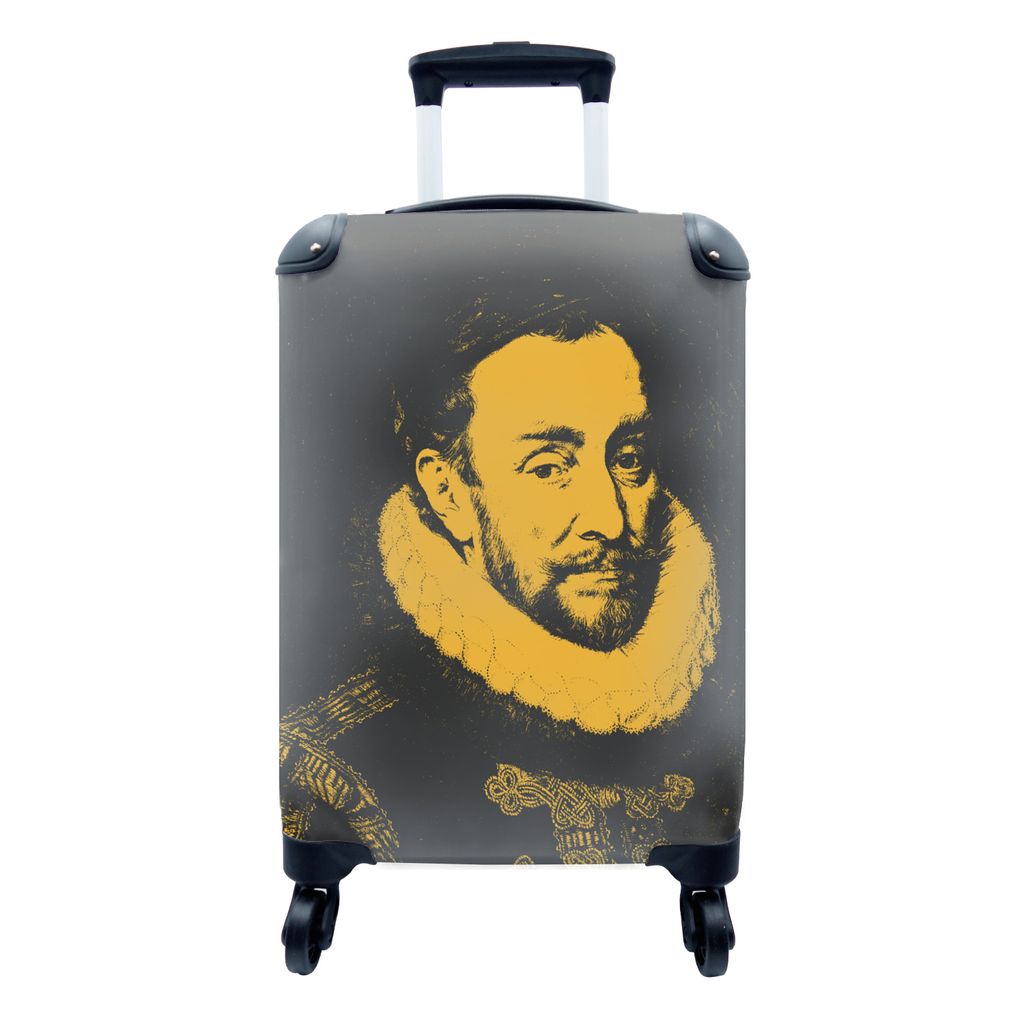 MuchoWow Koffer Handgepäck Trolley Rollkoffer Kleine Reisekoffer mit 4 Rollen - Wilhelm von Oranien - Adriaen Thomasz - Gelb - Schwarz - Cabin S...