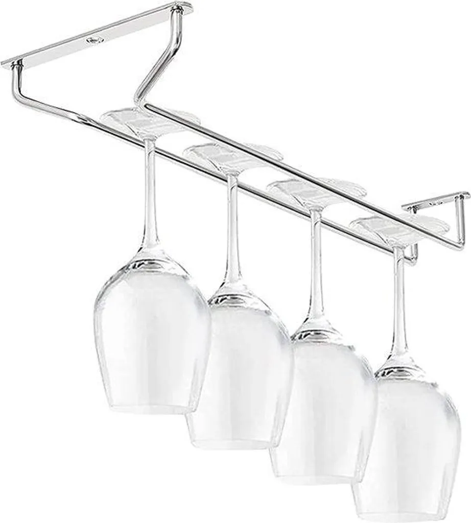 Support verres à pied sous meuble cuisine en inox argenté durable