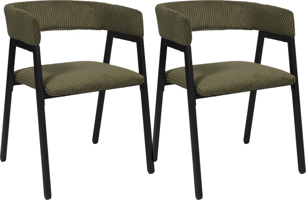 Fauteuil Design Cotele Scott Vert - Lot De 2 Image du produit 