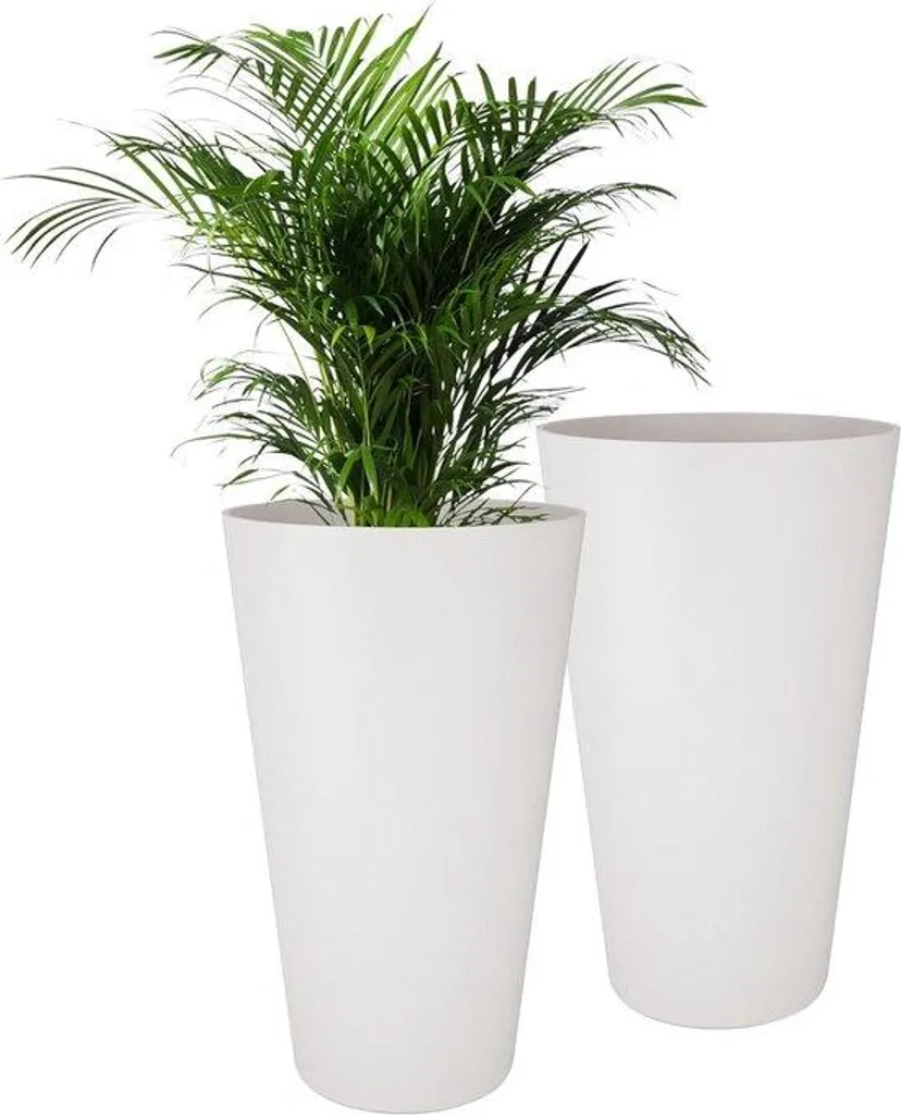 Jardinière résistante blanc lot de 2 - Pot de fleurs 30 cm incassable