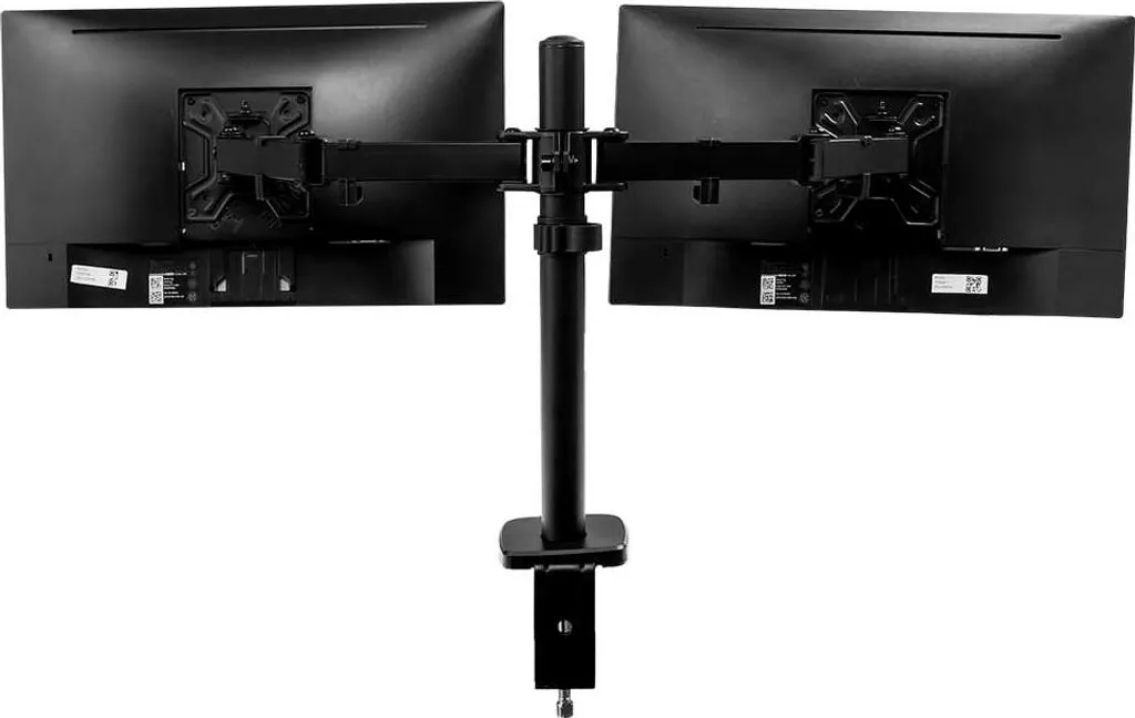 Libérez votre bureau : Support moniteur 2 bras noir pour PC et Mac - 12