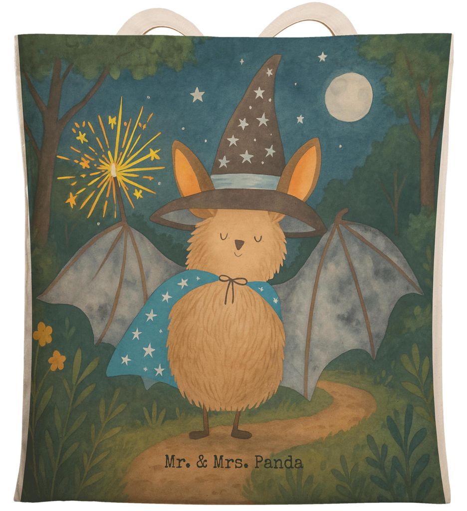 Mr. & Mrs. Panda Tote Bag Fledermaus Zauberer Design - Weiß - Geschenk, Fledermäuse, Einkaufstasche, Frauen, Reinsteigern, Beutel, Magier, Lustig...