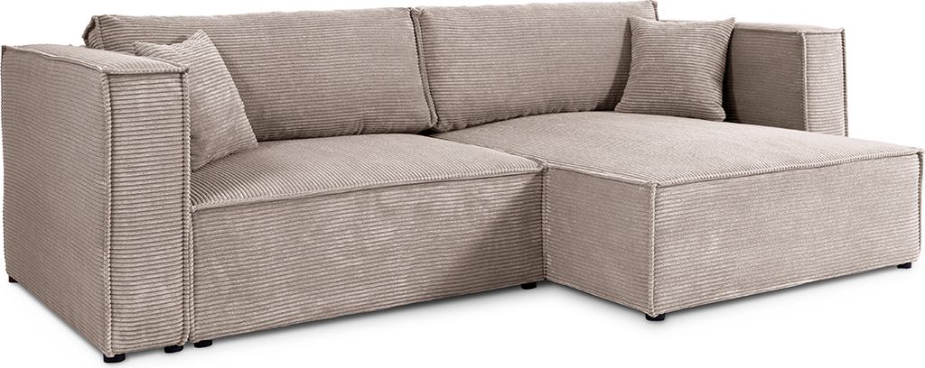 Ecksofa umkehrbar 3-sitzig Jimmy Cord Taupe