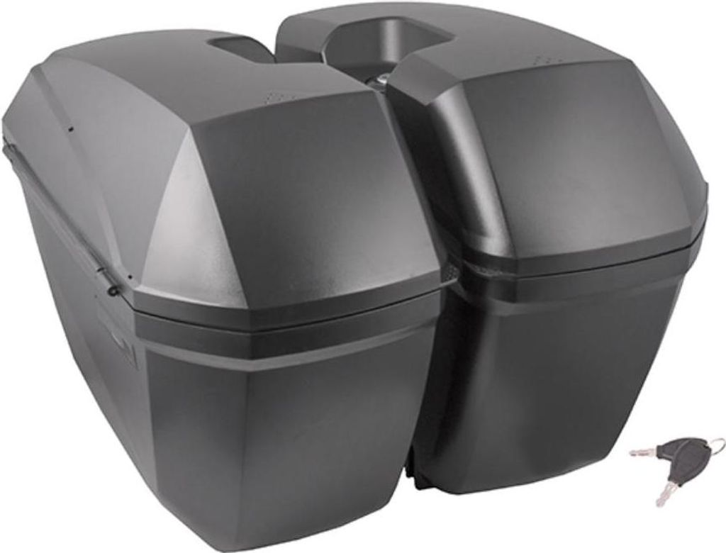 Moretti Seitenkoffer, MR-B66, 23 l, Schwarz, Roter Reflektor