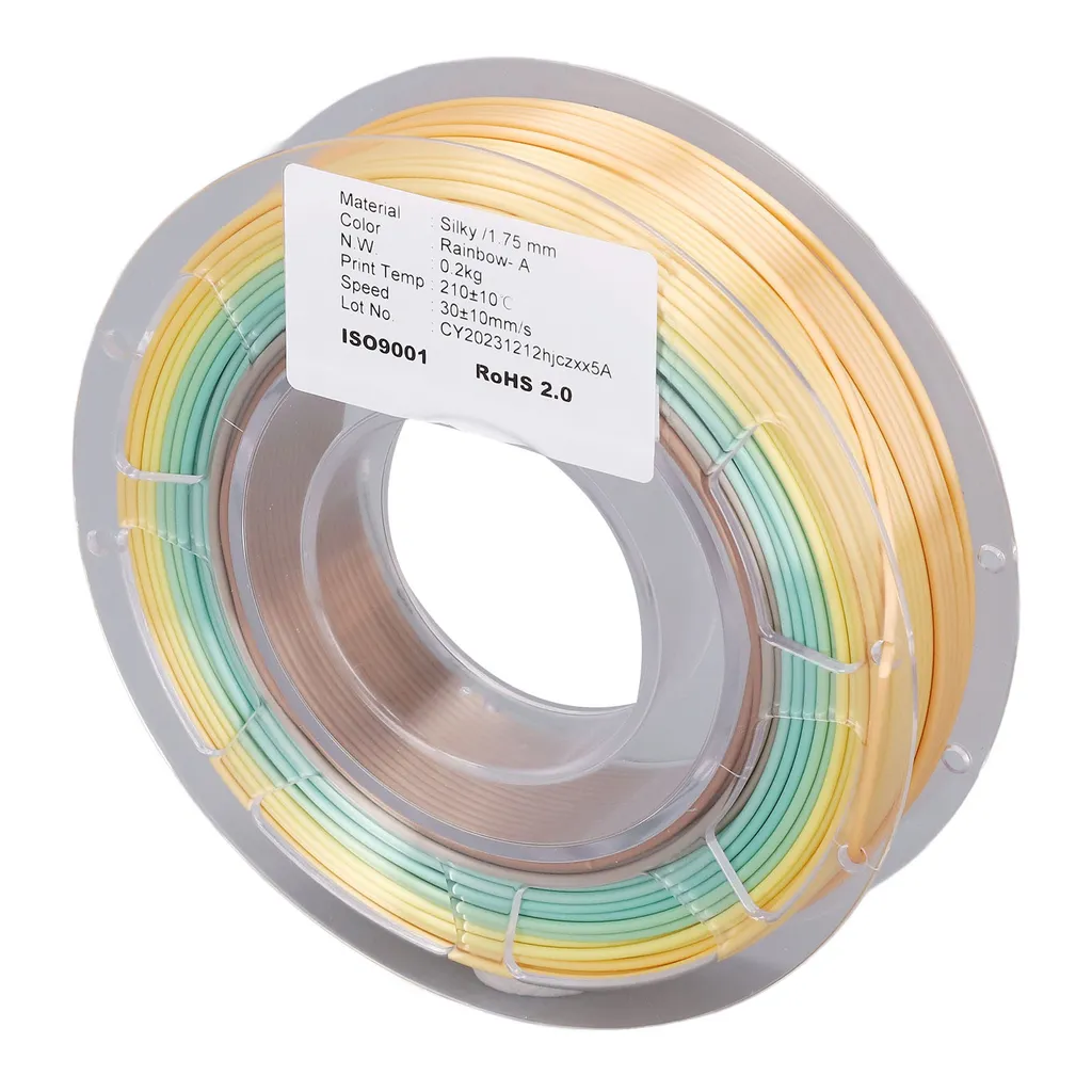 Filamento PLA, filamento PLA della stampante 3D, filamento PLA della stampante 3D 1,75 mm, bobina di filamento PLA della stampante 3D, filamento PLA della stampante 3D 200 g, pacchetto di filamento PLA della stampante 3D, filamento PLA lucido di seta, filamento PLA multicolore gradiente - 7