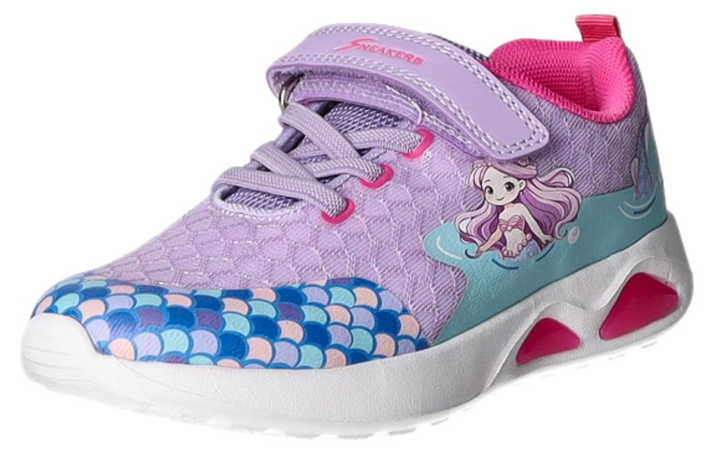 Sneakers Kinder-Mädchen-Sneaker-Slipper-Klettschuh Lila-Pink-Mehrfarbig, Farbe:blau, EU Größe:29
