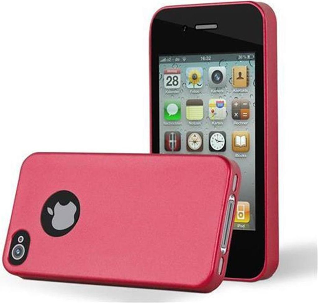 Cadorabo Schutzhülle für Apple iPhone 4 / 4S Hülle in Rot Handyhülle TPU Silikon Etui Cover Case