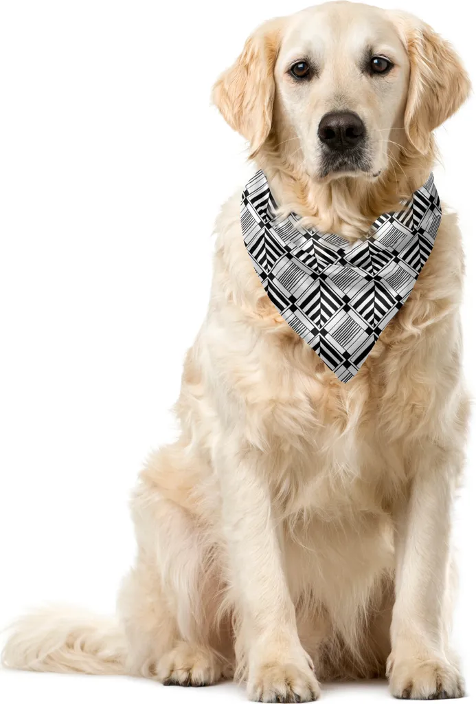 Bandana per Cani ABAKUHAUS Quadrata | Astratto B&W 55x55 cm Qualità