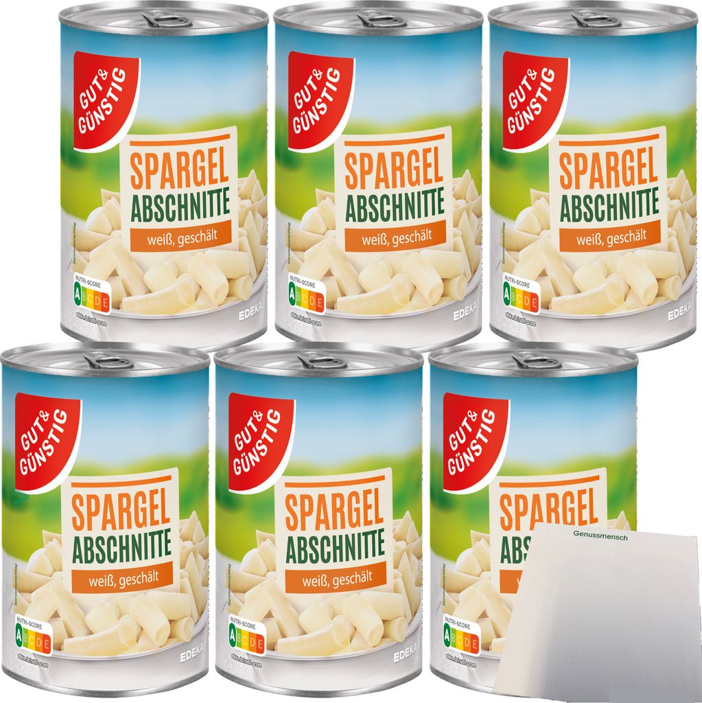 Gut & Günstig Spargelabschnitte ohne Köpfe 6er Pack (6x420g Produktbild 