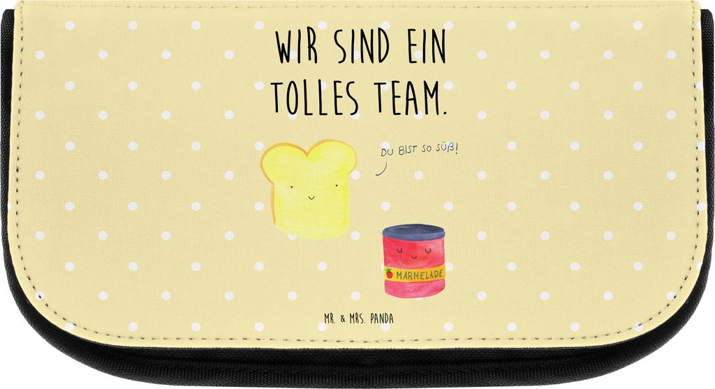 Mr. & Mrs. Panda aufbewahrungstasche Toast Marmelade - Gelb Pastell - Geschenk, Brot, Waschbeutel, kosmetik organizer, Küche Deko, Toastbrot, Drea...