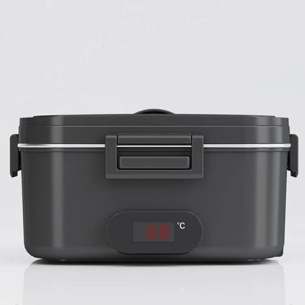 Chauffe Plat Électrique Voiture et Bureau 1,8L 80W Multi-Voltage Noir Mat