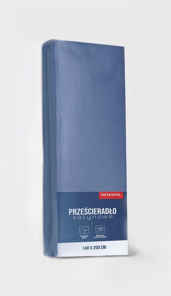 Satin Spannbettlaken 90x200 Mikrofaser Blau