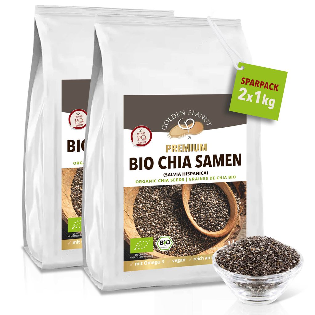 Bio Chia Samen Salvia hispanica 2 x 1 kg, kontrolliert Produktbild 