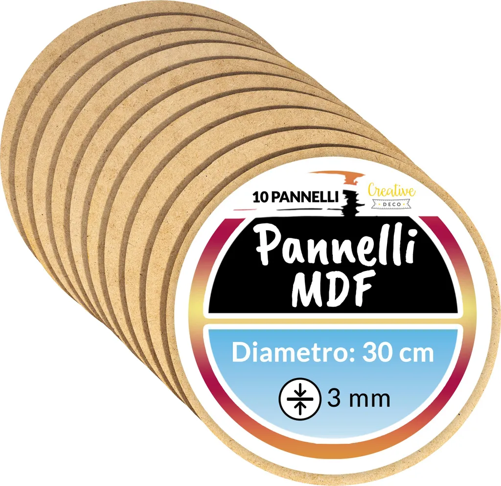 Creative Deco 10 Fogli Legno MDF 30cm - Crea Regali Unici Fatti a Mano