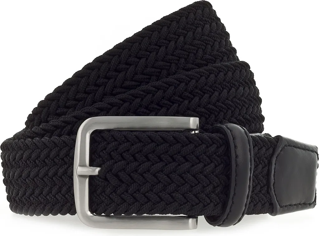 Vanzetti Cintura Woven Belt W95 Black Nero | Accessorio in Pelle Intrecciata