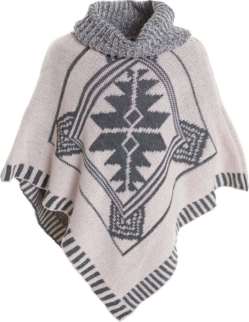 BEZLIT Mädchen Strick Poncho Mädchen Schalkragen Rollkragen Kinder Winter 20256 Rosa 104