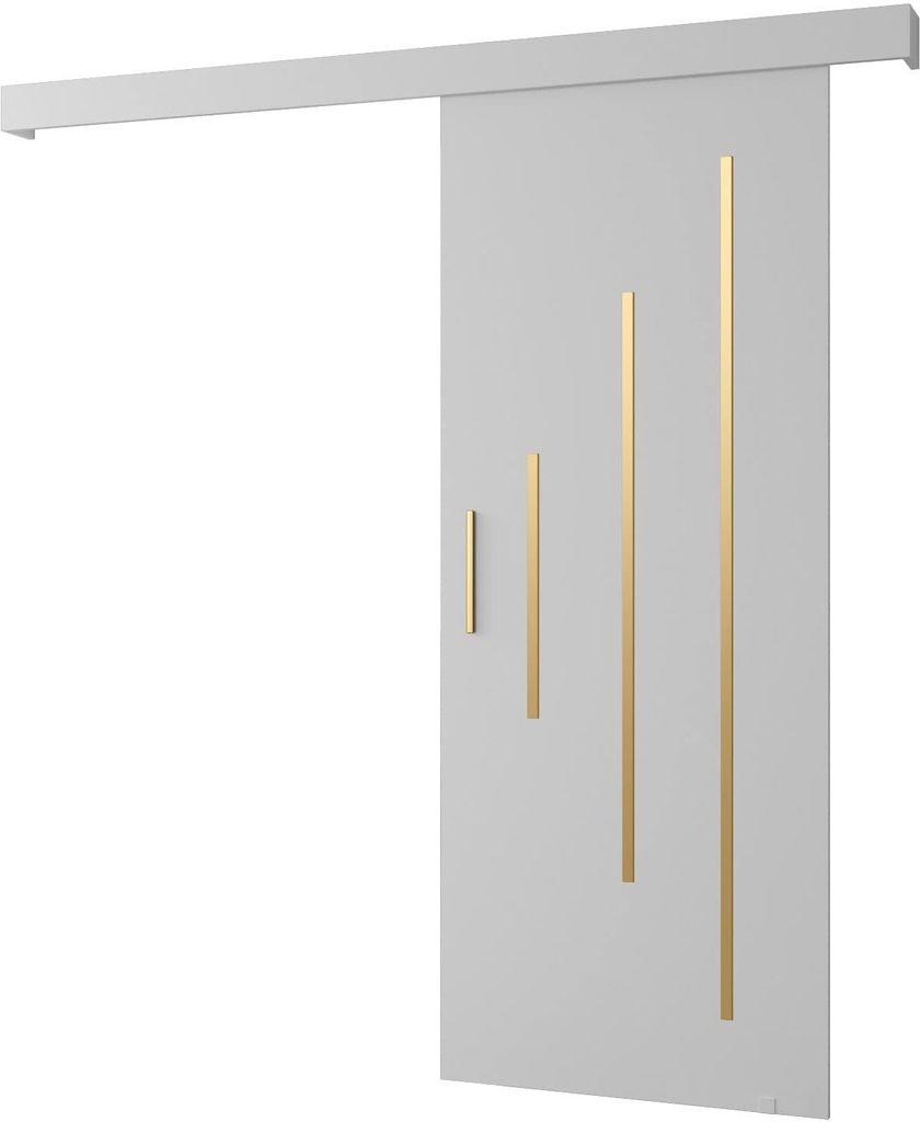 MEBLE KRYSPOL Salwador Y Schiebetür, 80x204 cm, Weiß, Weiß, Gold