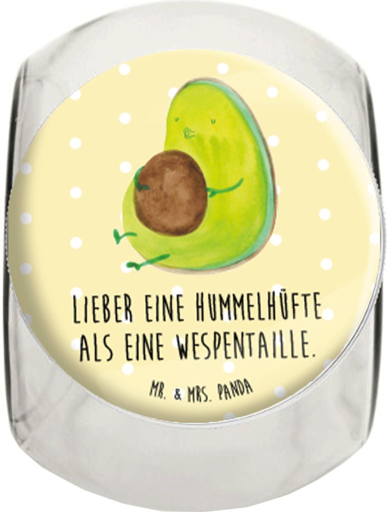 Mr. & Mrs. Panda gewürzglas Avocado Pfeifen XL 2000ml - Gelb Pastell - Geschenk, Bonboniere, Abnehmen, schraubglas, Schwanger, Aufbewahrungsdose, ...