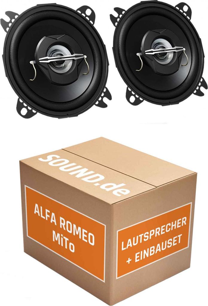 Lautsprecher Boxen Einbaupaket hinten JVC CS-J420 passend für Alfa Romeo MiTo | 2x Tief-Mitteltöner mit integriertem Hochtöner 210W MAX
