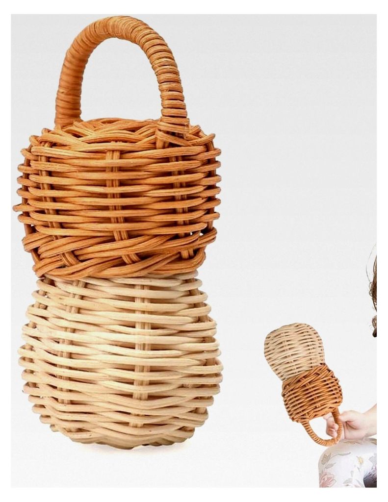 Rassel aus Weide für Neugeborene und Mädchen, sicheres und natürliches sensorisches Spiel für Zuhause und Kinderwagen