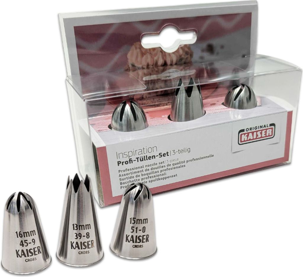 Kaiser 769035 Profi-Tüllensortiment Edelstahl, silber, Produktbild 