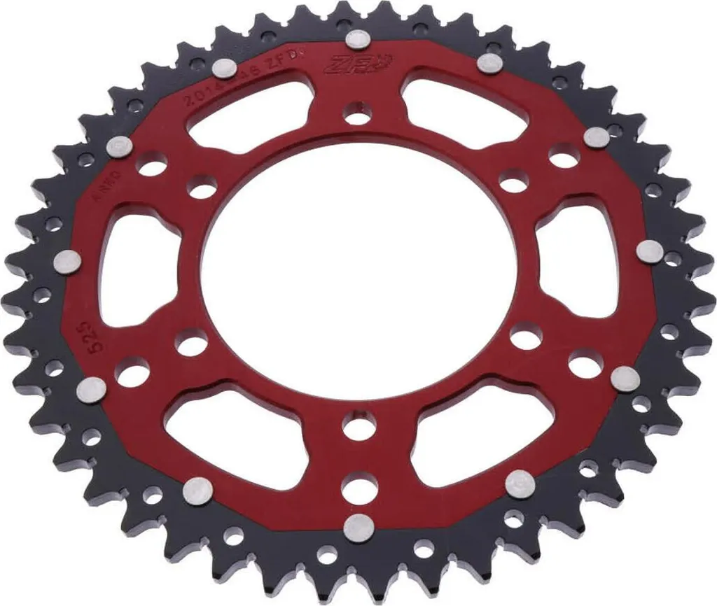 Pignon ZF 46 Dents 525 Rouge et Noir - Finition Premium pour Triumph