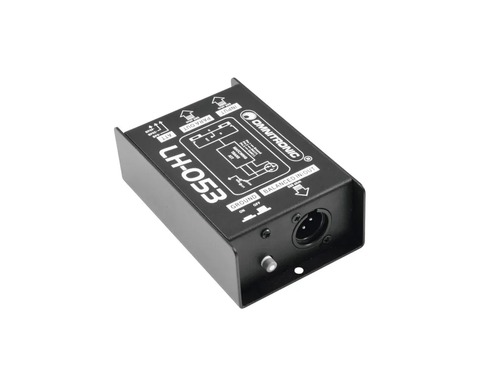 DI-Box Omnitronic LH-053 Passif avec Commutateur Ground Lift Intégré