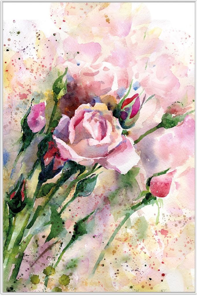 Wallario Wandbild Abstraktes Blumenbuket, Größe: 61 x 91,50 Produktbild 