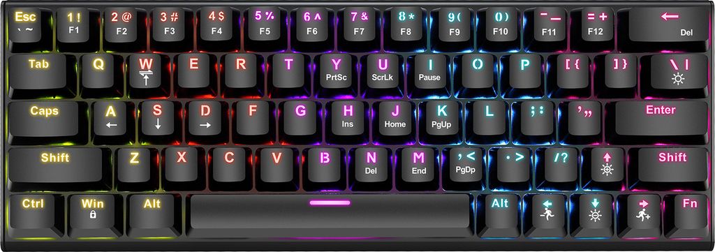 BAJEAL 63-Tasten beleuchtete mechanische Tastatur, anpassbare Lichteffekte | Unterstützt mehrere Hintergrundbeleuchtungseffekte | Geeignet für E-...