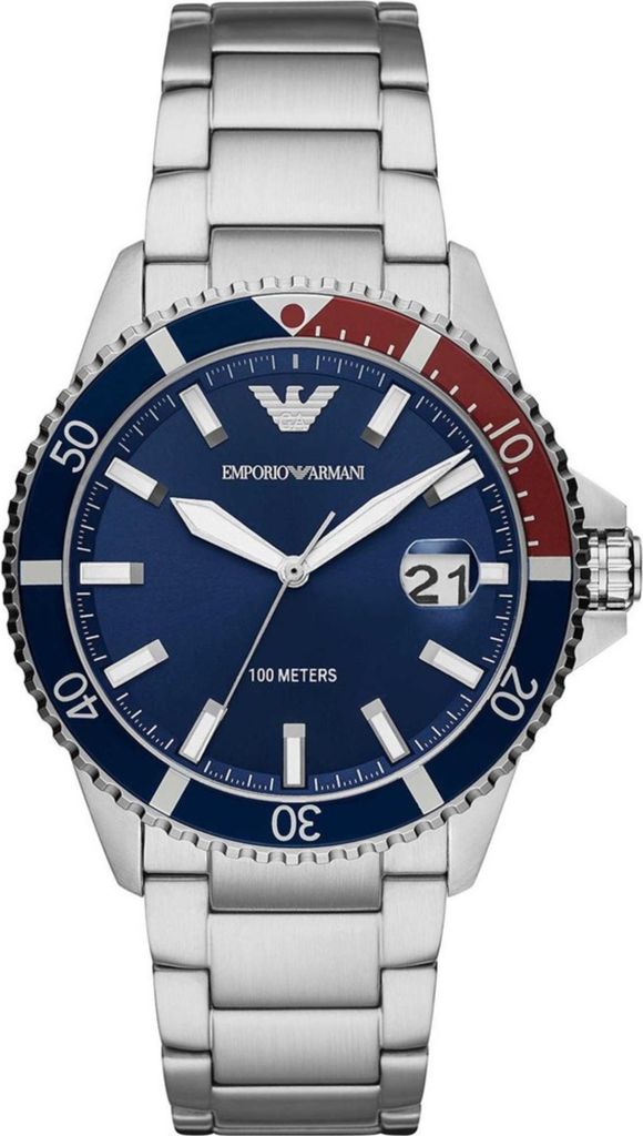 Emporio Armani AR11340 Herrenuhr - Edelstahl Blau Produktbild 