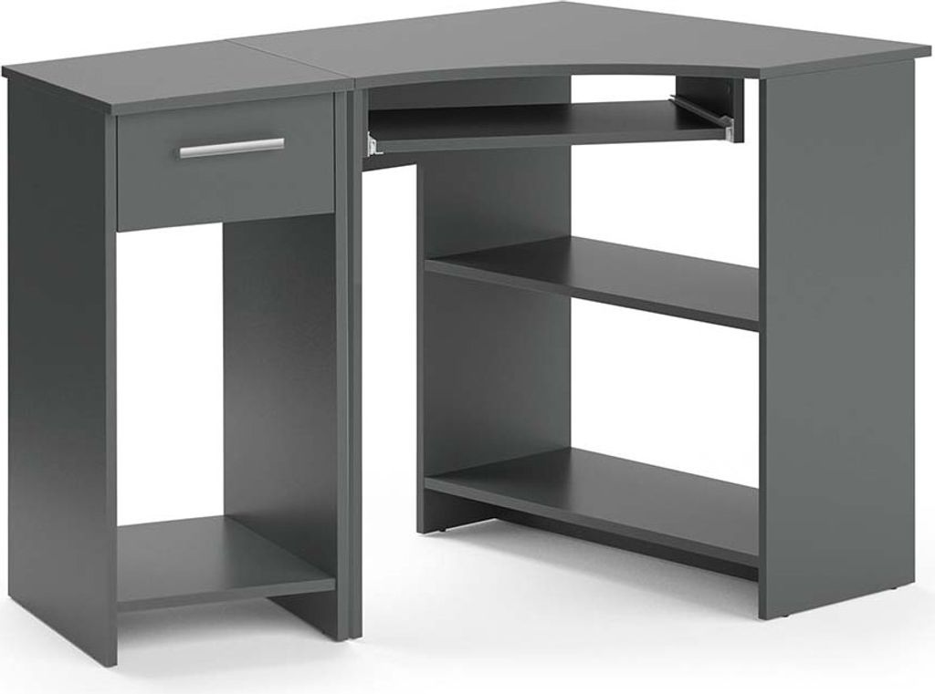 Eckschreibtisch Vicco Odin Anthrazit 83 x 76 cm Set mit PC-Schrank, Model 52194