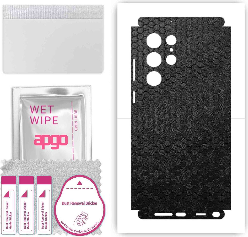 apgo Rückseite + Seiten Schutzfolie, Skin, kompatibel mit Samsung Galaxy S22 Ultra, Hinten Displayschutzfolie aus Vinylfolie, kratzfest, einfache ...