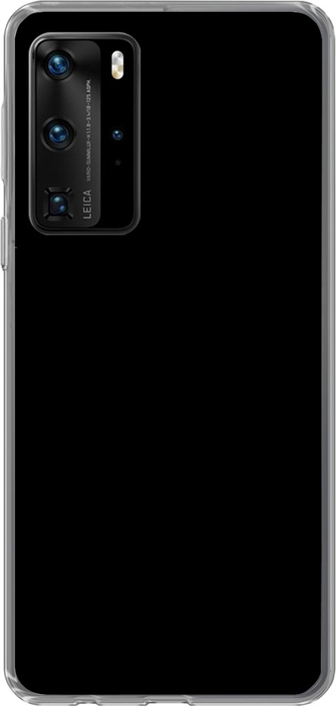 MuchoWow Handyhülle Schutzhülle Hülle für Telefoonhoesje Huawei P40 Pro Schwarz - Einfarbig Silikon Softcase Handy Hülle - Schutz