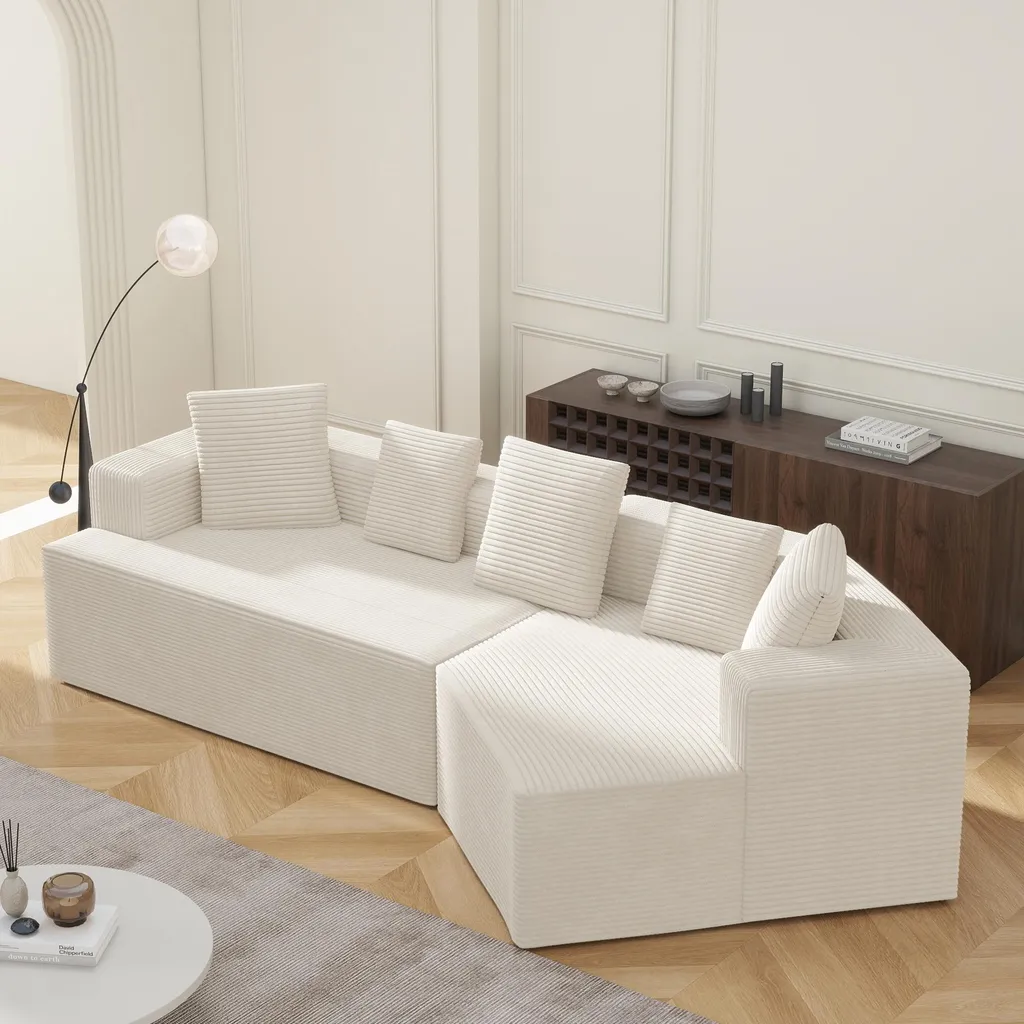 Canapé Modulable Anti-Affaissement - Canapé Cloud Blanc Mousse Durable