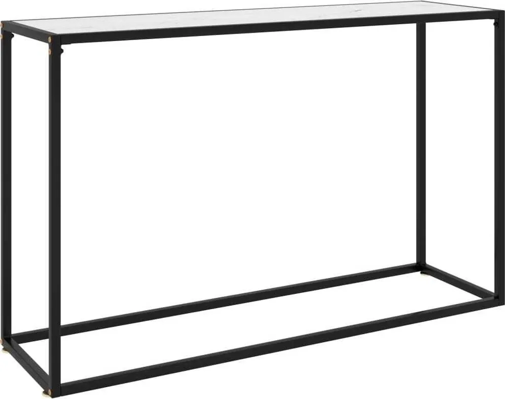 Tavolo Consolle Bianco 120x35x75 cm Vetro Temperato Living Store