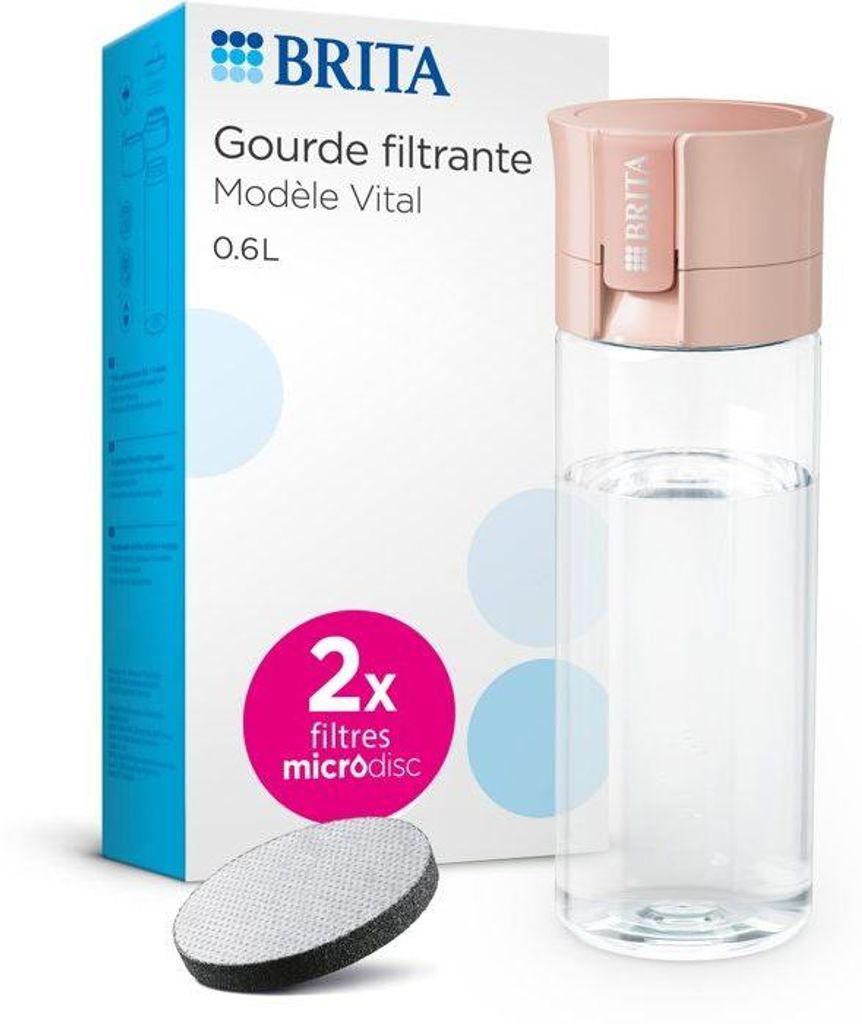 BRITA Filterflasche, 2 MicroDiscs inklusive, Aprikose