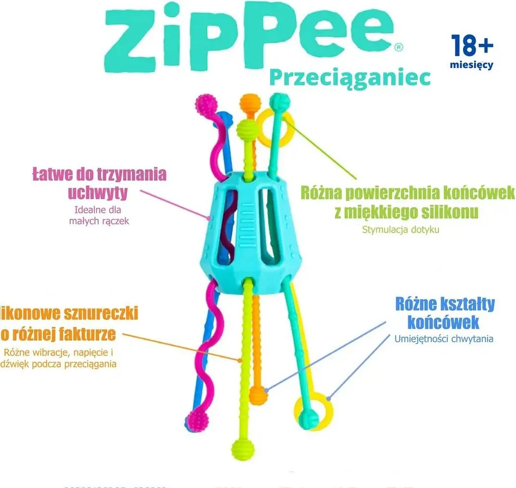 Jouet sensoriel Zippee pour le réflexe de préhension de bébé - 12